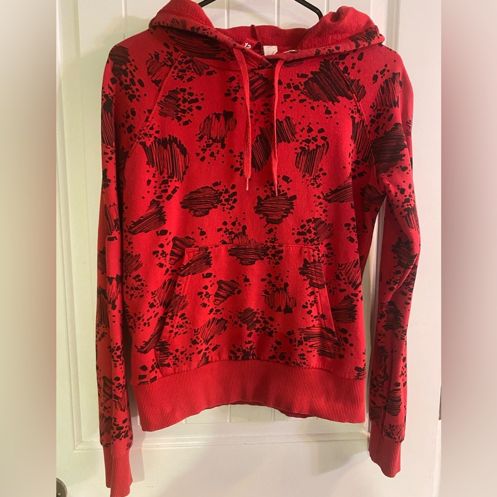 H&M Divided size 12 red and black hoodie hooded sweatshirt